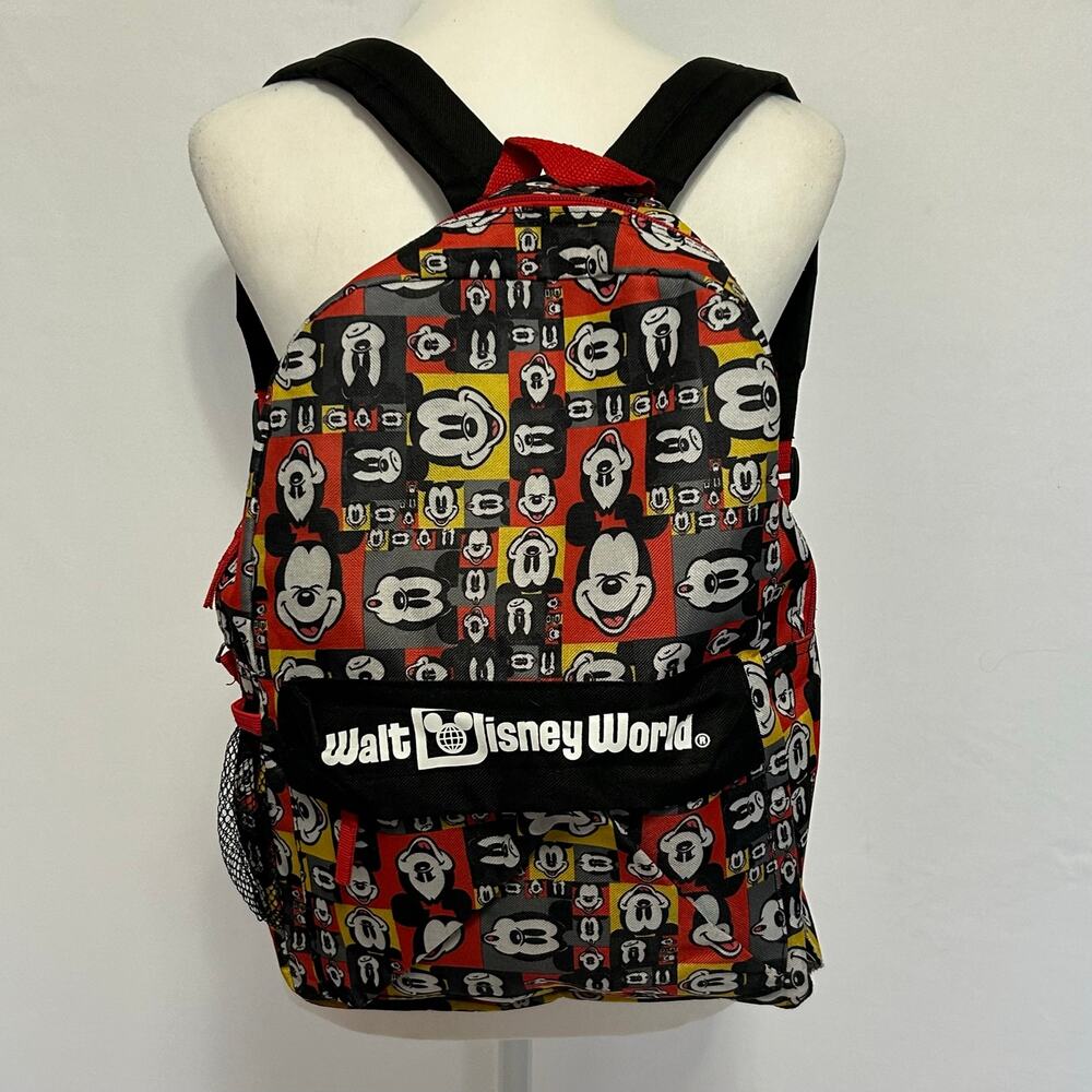 Disney Parks Authentic Original Walt Disney World Mickey Mouse Print Backpack
